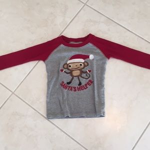 Grey and red shirt with a monkey